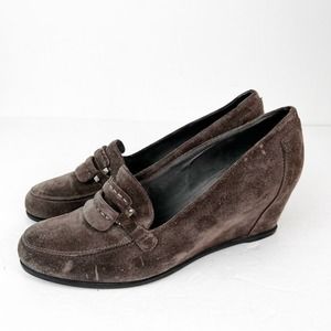 SZ 10 Stuart Weitzman Brown Suede Wedges
